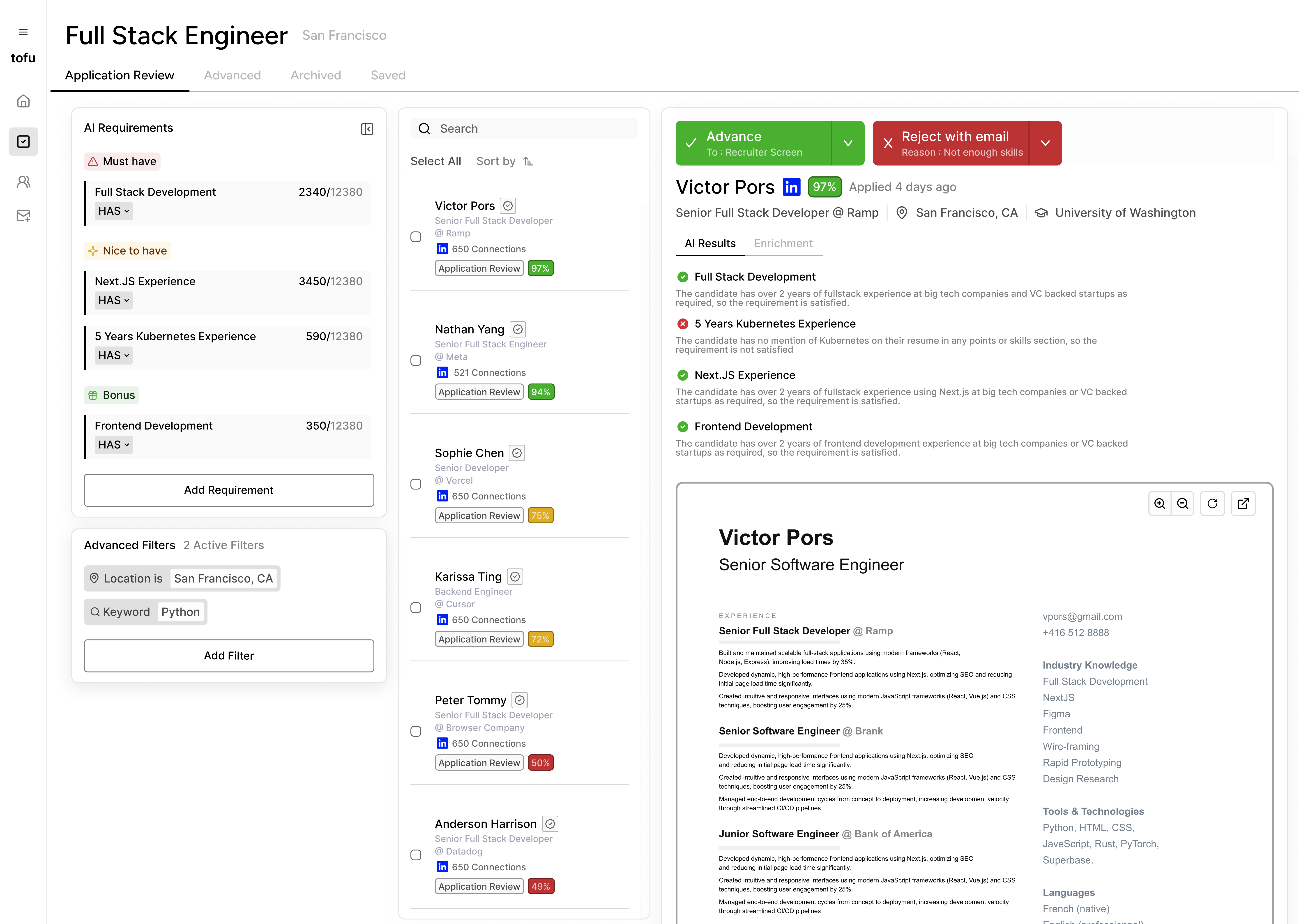 Homepage Screen